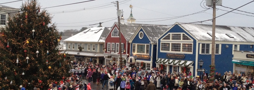 Dock Square During Kennebunkport's Christmas Prelude Hat Parade