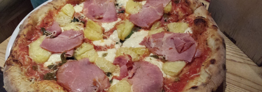 Grilled Pineapple & Cappicola Pizza at Pigs Fly Pizzeria Restaurant in Kittery Maine