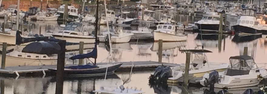 View of Kennebunkport Harbor Boats from Federal Jack's